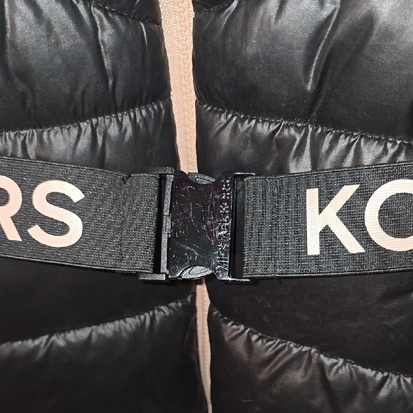 Michael Kors Black Puffer Coat with Faux Fur Hood - Picture 3 of 3